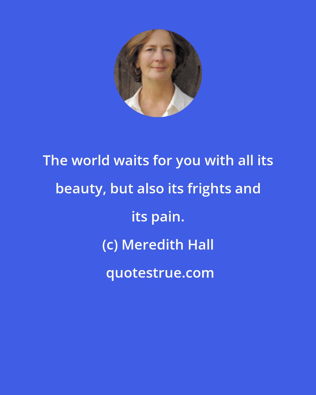 Meredith Hall: The world waits for you with all its beauty, but also its frights and its pain.