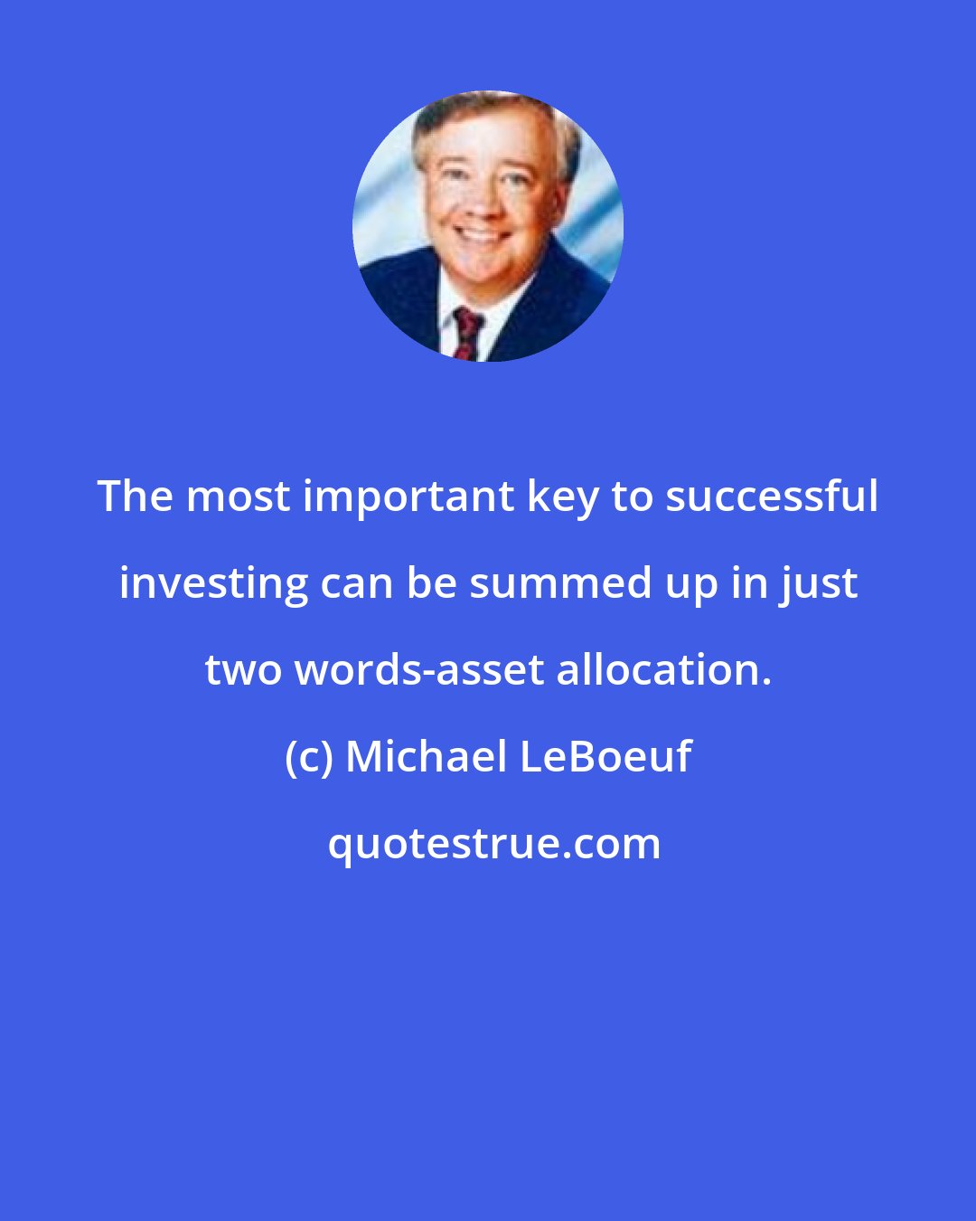 Michael LeBoeuf: The most important key to successful investing can be summed up in just two words-asset allocation.