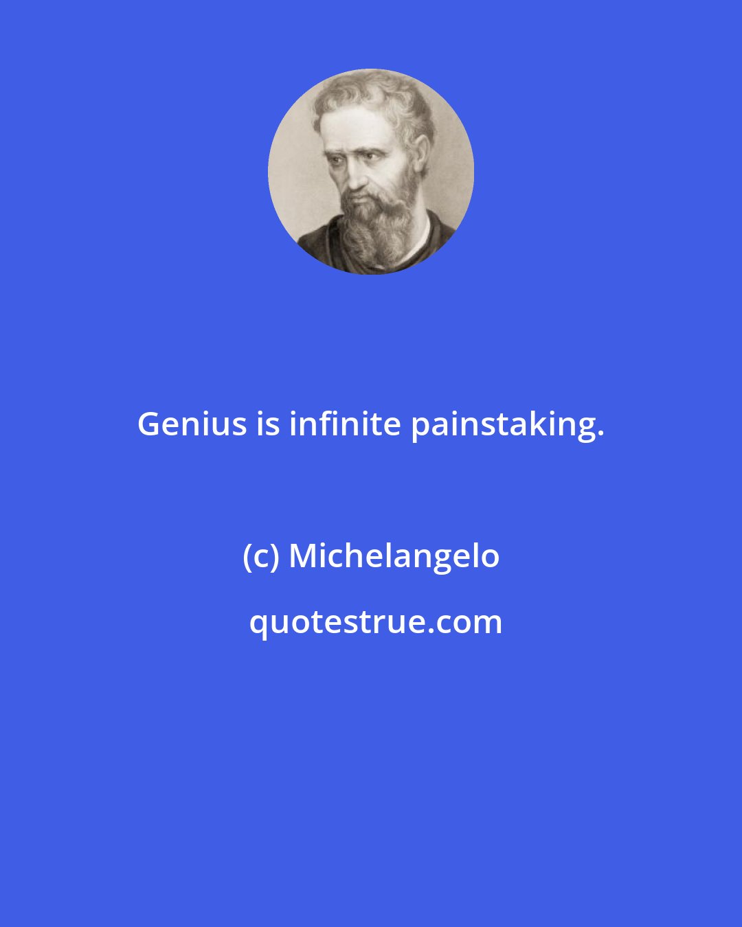 Michelangelo: Genius is infinite painstaking.