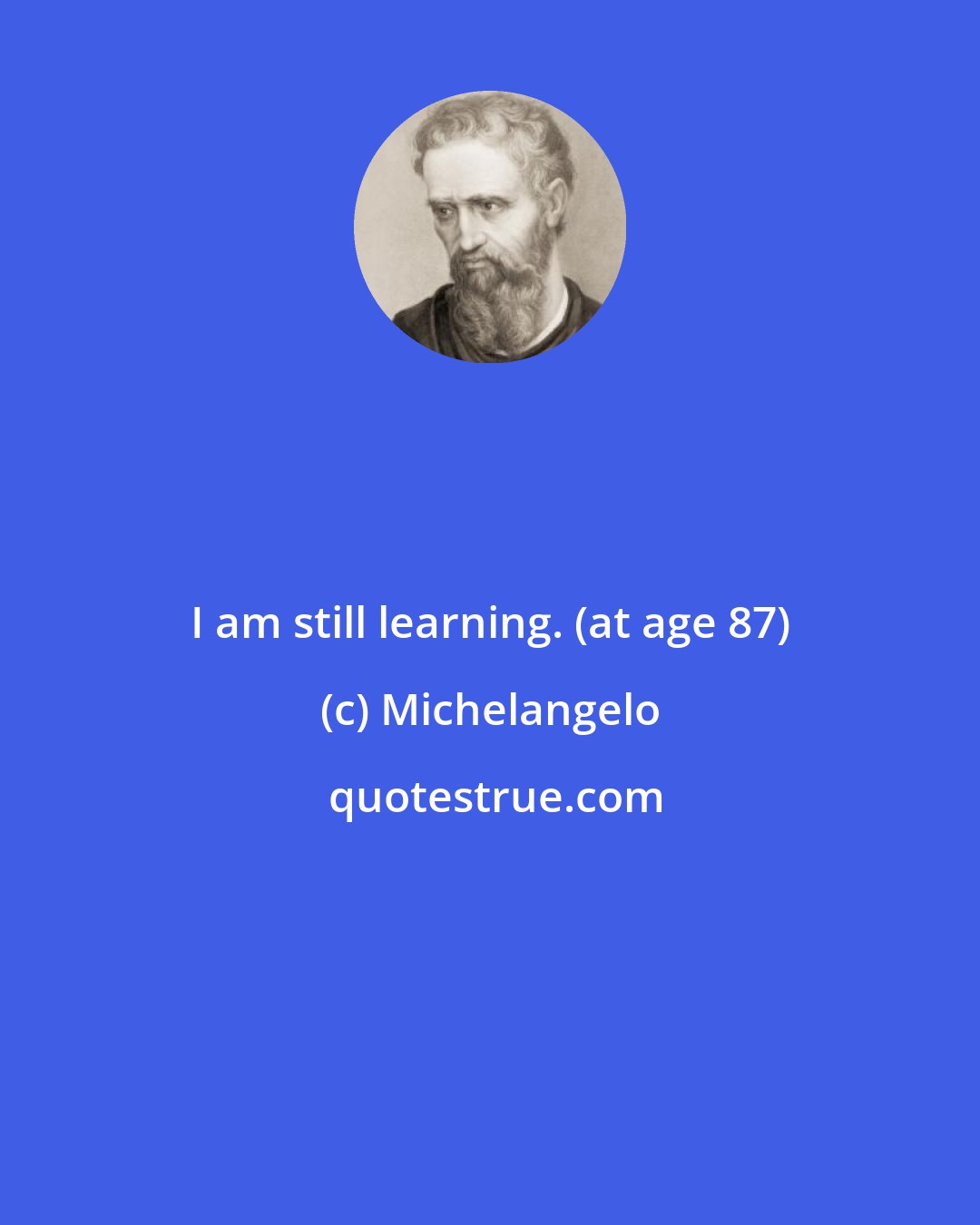 Michelangelo: I am still learning. (at age 87)