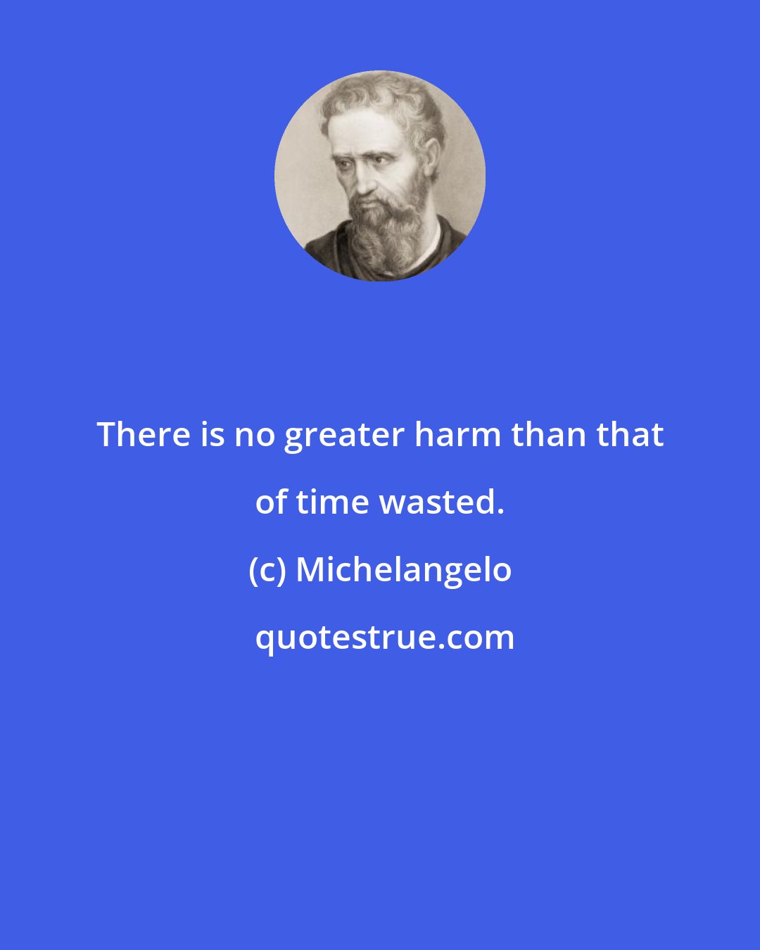 Michelangelo: There is no greater harm than that of time wasted.