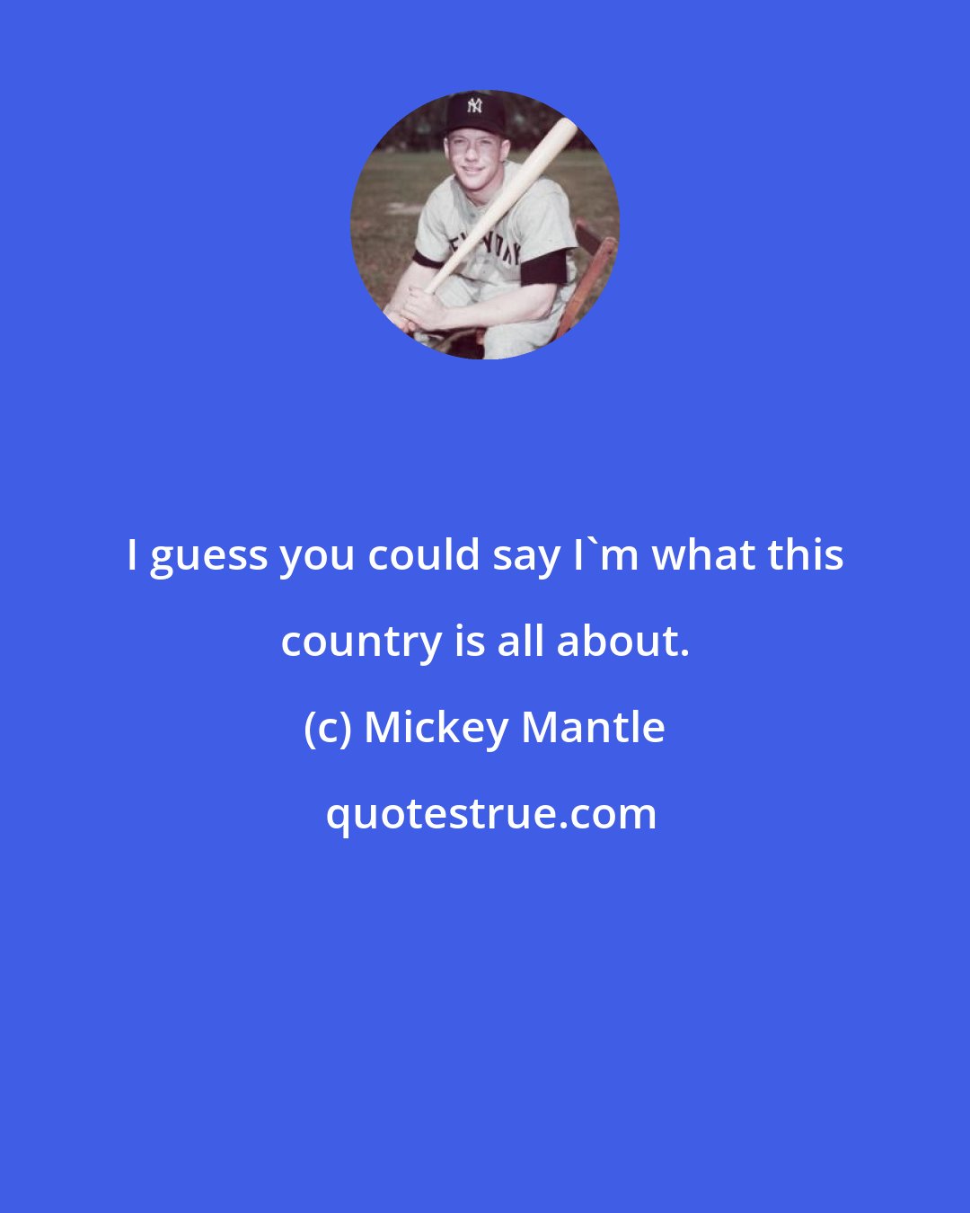 Mickey Mantle: I guess you could say I'm what this country is all about.